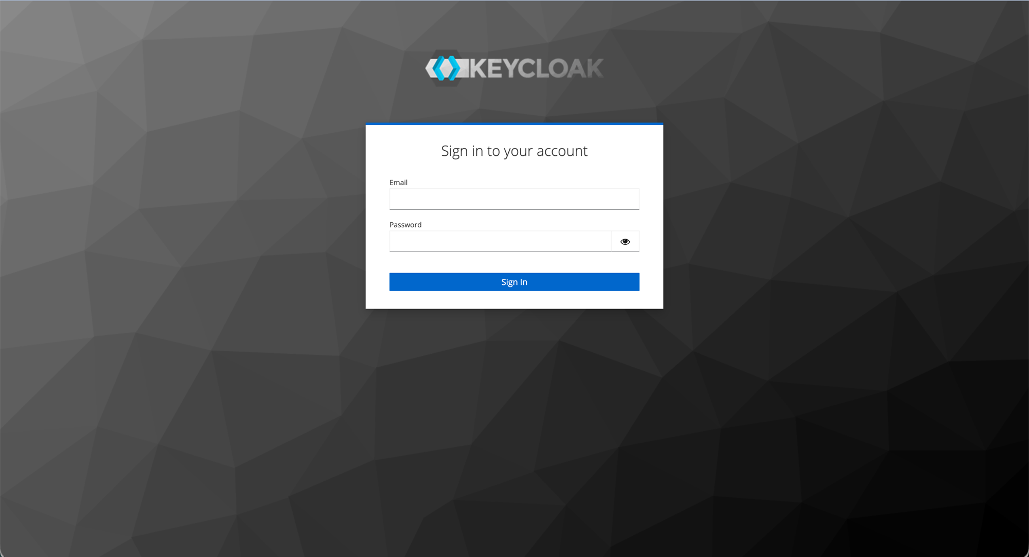 Keycloak admin login page
