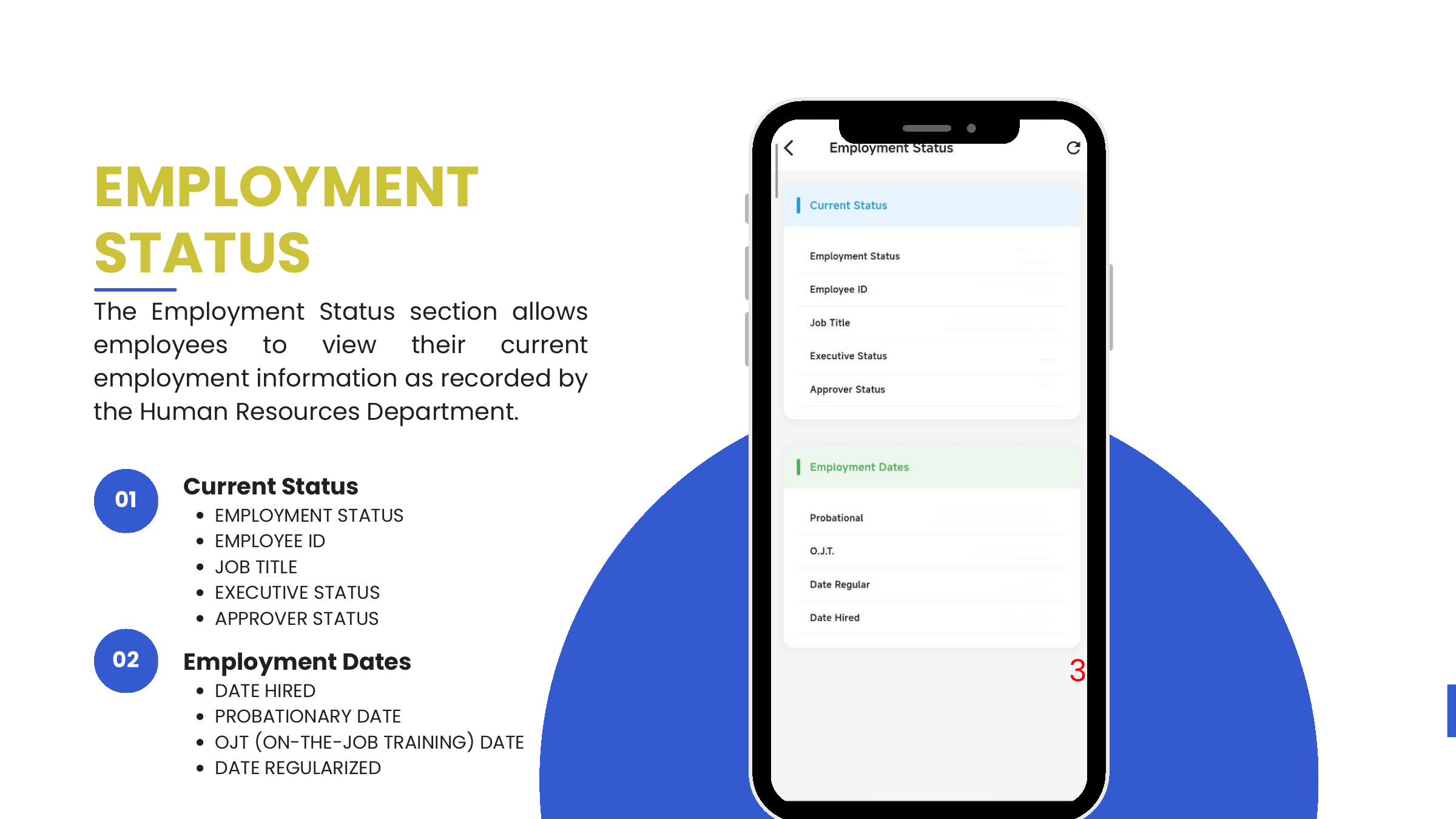 Employment Status — Current Status and Employment Dates sections
