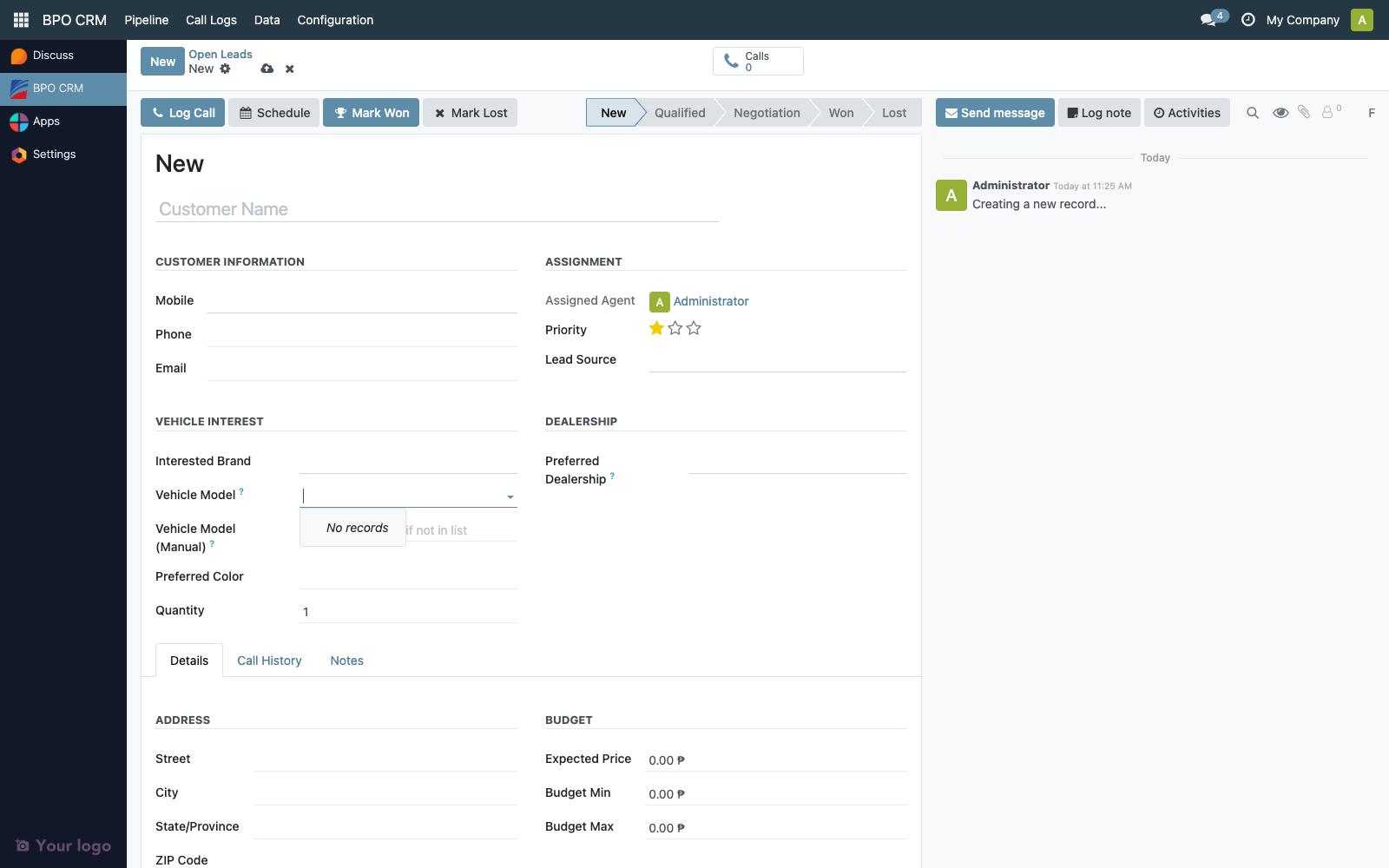Lead vehicle model picker